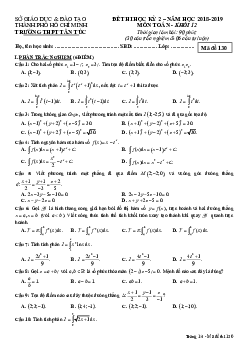 Đề thi HK2 Toán 12 năm 2018 – 2019 trường THPT Tân Túc – TP HCM