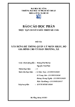 Báo cáo đề tài Xây dựng hệ thống quản lý nhân khẩu, hộ gia đình cho ủy ban phường, xã