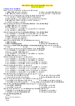 Đề cương ôn tập Tin 11 giữa học kỳ 2 năm 2022-2023 (có đáp án)