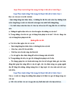Soạn Thực hành tiếng Việt trang 113 Tập 1 | Ngữ Văn 6 Kết nối tri thức