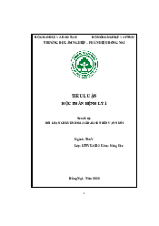 Tiểu luận học phần: Bệnh Lý 1 - Thú Y | Đại học Lâm Nghiệp