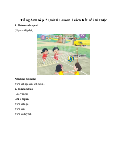 Từ vựng Unit 8 lớp 2 In the village Tiếng Anh 2 Global Success