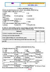 Đề Ôn Tập HK1 Anh 8 Global Success 2025-2026 Có Đáp Án File Nghe-Đề 5