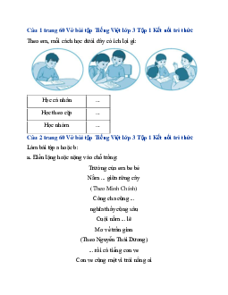 Giải VBT Tiếng Việt lớp 3 Bài 27: Những chiếc áo ấm | Kết nối tri thức