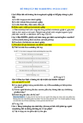 Đáp án Đề Thi Môn Quản trị marketing | Đại học Kinh Tế Quốc Dân