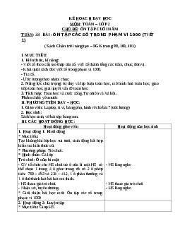 Giáo án Toán 2 sách Chân trời sáng tạo (cả năm) | Tuần 33 | Tiết 3