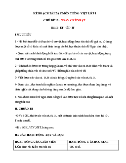 Chủ đề 9:Vui học| Bài 2 | Giáo án Tiếng Việt 1 bộ sách Chân trời sáng tạo