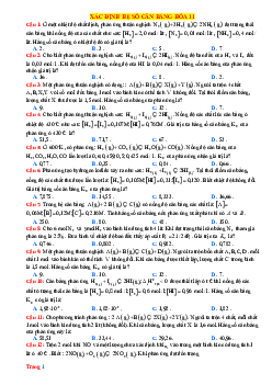 Trắc nghiệm xác định hệ số cân bằng Hóa học lớp 11 (Có đáp án)
