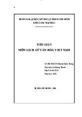 TIỂU LUẬN  MÔN LỊCH SỬ VĂN HOÁ VIỆT NAM | Trường Đại học Mỹ thuật Thành phố Hồ Chí Minh
