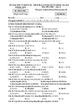 Đề thi học kì 1 Hóa 11 Sở GD-ĐT Quảng Nam 2021-2022 (có đáp án)