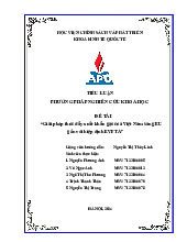 Giải Pháp Xuất Khẩu Gạo Việt Nam Sang EU Gắn EVFTA | Tiểu luận Môn Phương pháp nghiên cứu khoa học - Học viện Chính sách và Phát triển