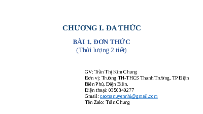 Bài 1: Đơn thức | Bài giảng PowerPoint Toán 8 | Kết nối tri thức
