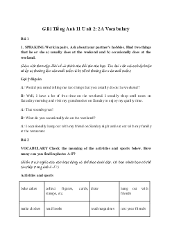 Giải Tiếng Anh 11 Unit 2: 2A Vocabulary | Friends Global