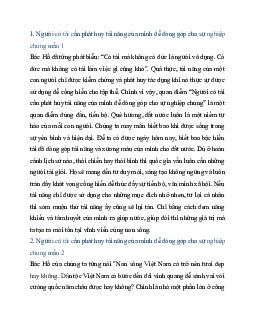 Viết đoạn văn (khoảng 150 chữ) nêu suy nghĩ của bạn về quan điểm "Người có tài cần phát huy tài năng của mình để đóng góp cho sự nghiệp chung" | Văn mẫu 11 Kết nối tri thức
