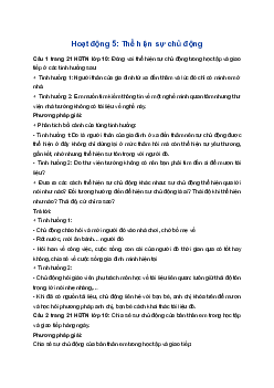 Giải Hoạt động trải nghiệm 10 Cánh diều: Hoạt động 5 chủ đề 2