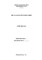 Mẫu đề án tiểu luận môn Khởi nghiệp | Đại học Đồng Tháp