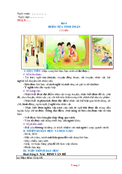 Giáo án Ngữ Văn 6 sách Chân trời sáng tạo Bài 6: Điểm tựa tinh thần
