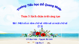 Giáo án điện tử Toán 3 Chương 3 Cánh diều: Nhân với số có một chữ số (không nhớ) (tiết 1)