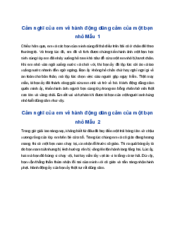 Viết đoạn văn nêu cảm nghĩ của em về hành động dũng cảm của một bạn nhỏ | Tập làm văn 4