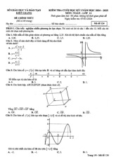 Đề cuối học kỳ 1 Toán 12 năm 2024 – 2025 sở GD&ĐT Kiên Giang