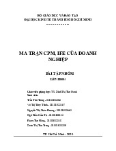 Bài Tập Nhóm Ma Trận CPM, IFE của doanh nghiệp - Đại học Kinh tế Thành phố Hồ Chí Minh