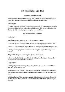 Giải Kinh tế 10 Bài 6: Thuế | Kết Nối Tri Thức