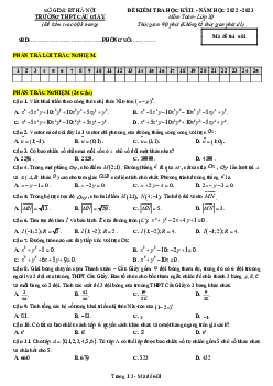 Đề học kỳ 2 Toán 10 năm 2022 – 2023 trường THPT Cầu Giấy – Hà Nội