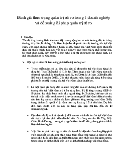Qui trình nhận diện mối nguy và đánh giá rủi ro công ty Vinamilk