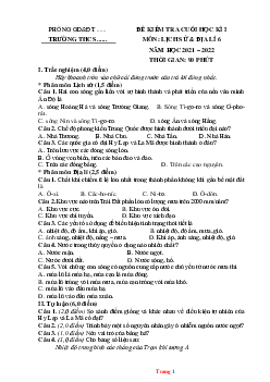 Đề thi học kì 1 Lịch Sử Địa Lí 6 kết nối tri thức (có đáp án và ma trận)-Đề 1