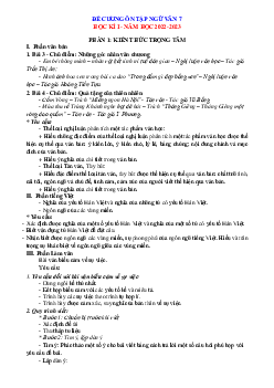 Đề cương ôn tập Văn 7 HK1 Chân trời sáng tạo năm 2022-2023