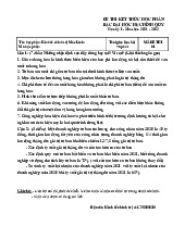 Đề thi kết thúc học phần môn Kinh tế chính trị Mác - Lênin | Trường Đại học bách khoa - Đại học đà nẵng.