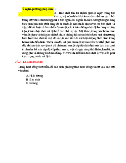 Ý nghĩa của phương pháp luận học phần Triết học Mac-Lênin