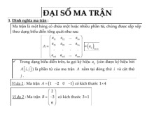 Slide bài giảng chương Ma trận đại số tuyến tính | Môn toán cao cấp