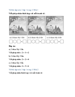 Giải VBT Toán lớp 3 trang 13 Bài 5: Ôn tập về phép nhân, bảng nhân 2, bảng nhân 5 | Cánh Diều