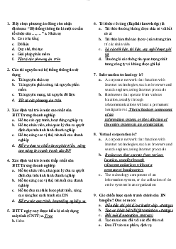 Đề cương trắc nghiệm môn Hệ thống thông tin ( có đáp án)| Đại học Thăng Long