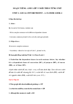 Tiếng Anh lớp 9 Unit 1 A Closer Look 2