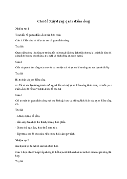 Giải Hoạt động trải nghiệm 10: Xây dựng quan điểm sống | Chân trời sáng tạo