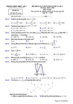 Đề khảo sát Toán 12 lần 1 năm 2019 – 2020 trường Triệu Sơn 4 – Thanh Hóa