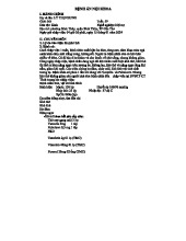 BỆNH ÁN NỘI KHOA - Trường hợp LÝ THỊ NHUNG, 59 tuổi, Hen Phế Quản