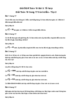 Giải Toán 10 Bài 3: Tổ hợp | Cánh diều