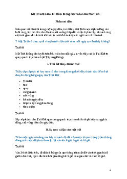 Giải KHTN Lớp 6 Bài 33: Hiện tượng mọc và lặn của Mặt Trời | Cánh diều