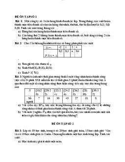 Bộ đề ôn tập xác suất thống kê | Trường Đại học Giao thông Vận Tải
