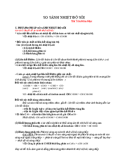 So sánh nhiệt độ sôi các chất hữu cơ - Hoá học 12