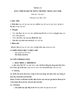 Bài 9: Thực hành với tệp và thư mục trong máy tính | Giáo án Tin học 3 | Kết nối tri thức