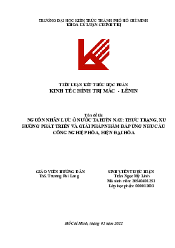 Tiểu luận kết thúc học phần môn "Kinh tế chính trị Mác - Lênin"