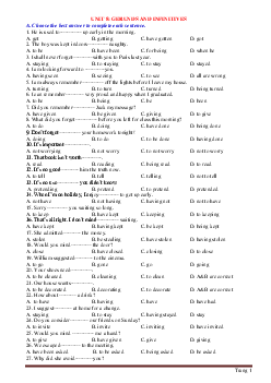 Chuyên đề 8: GERUNDS AND INFINITIVES Tiếng Anh 9 (có lời giải)