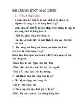 Đề cương môn kinh tế chính trị Mác lê nin-Trường Đại học Tài nguyên và môi trường Hà Nội