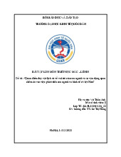 Quan điểm duy vật lịch sử về vai trò của con người và sự vận dụng quanđiểm đó vào việc phát triển con người và kinh tế ở Việt Nam | Bài tập lớn môn triết học mác - lênin