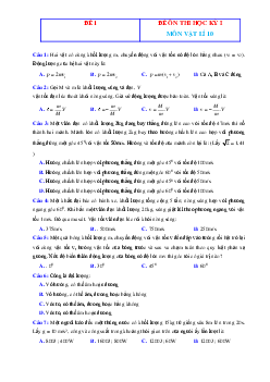 Đề ôn tập Vật lí 10 học kì 1 năm 2021-2022 có đáp án và lời giải chi tiết-Đề 1