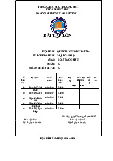 Bài tập lớn quản trị chuỗi cung ứng | Trường Đại học Thương Mại